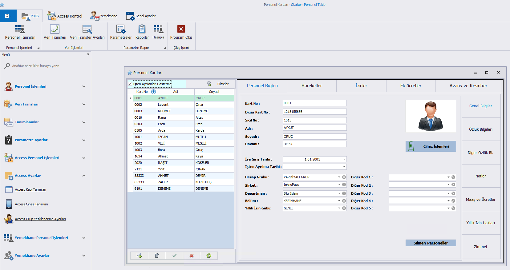 Personnel Attendance Control System